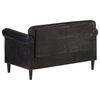vidaXL 2-Sitzer-Sofa Schwarz Echtleder