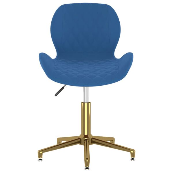vidaXL Esszimmerst&uuml;hle 4 Stk. Drehbar Blau Samt
