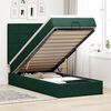 vidaXL Ottoman-Bett mit Matratzen & LEDs Dunkelgr&uuml;n 90x190 cm Samt