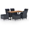 vidaXL 7-tlg. Garten-Essgruppe Dunkelgrau
