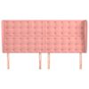 vidaXL Kopfteil mit Ohren Rosa 163x23x118/128 cm Samt