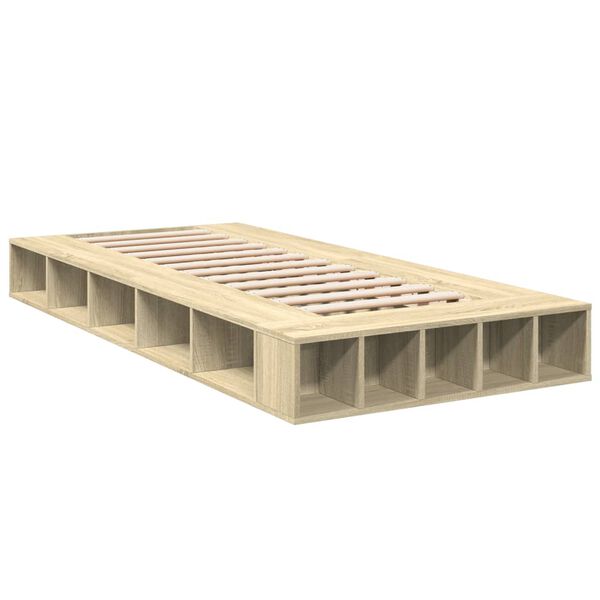 vidaXL Bettgestell Sonoma-Eiche 100x200 cm Holzwerkstoff