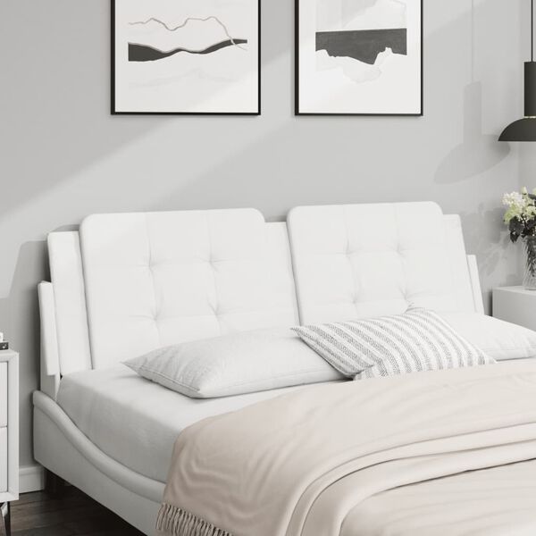 vidaXL Kopfteil-Kissen "Zadar" Wei&szlig; 160 cm Kunstleder