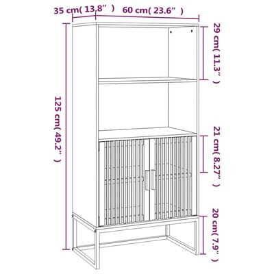 vidaXL Highboard Weiß 60x35x125 cm Holzwerkstoff