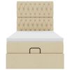 vidaXL Ottoman-Bett mit Matratze & LEDs Creme 90x190 cm Stoff