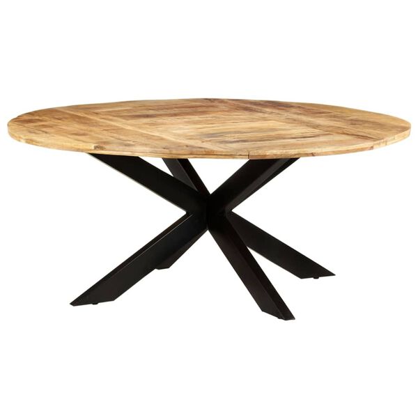 vidaXL Esstisch Rund 175x75 cm Raues Mangoholz