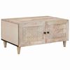 vidaXL Couchtisch mit Speicher Beige 80 x 50 x 40 cm Massivholz Akazie