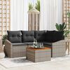 vidaXL Gartensofa-set mit Kissen 5 pcs Grau Poly-Rattan