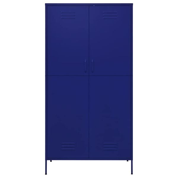 vidaXL Kleiderschrank Marineblau 90x50x180 cm Stahl