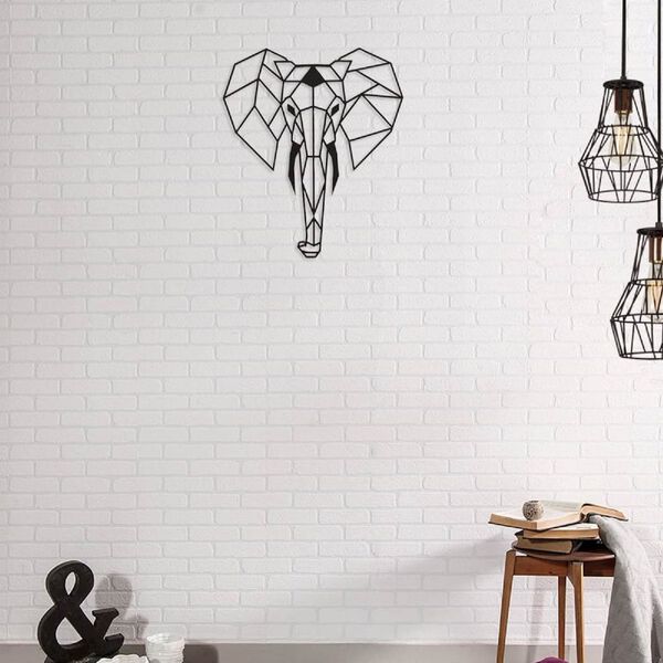 Homemania Wanddekoration Elefant 45x52 cm Stahl Schwarz