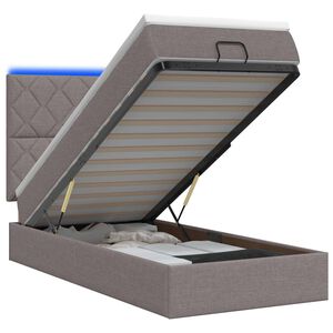 vidaXL Ottoman-Bett mit Matratze und LED Taupe 80 x 200 cm Stoff
