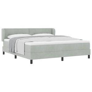vidaXL Boxspringbett mit Kopfteil Hellgrau 180 x 200 cm Samt