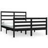 vidaXL Massivholzbett Schwarz Kiefer 150x200 cm