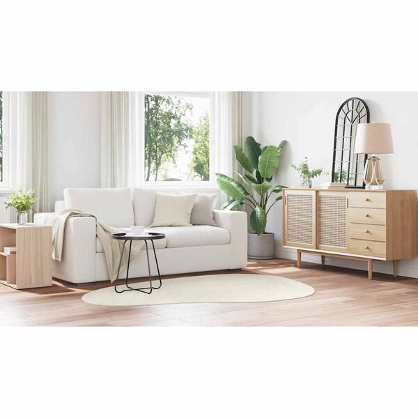 vidaXL Bereichsteppiche HUARTE Creme 140 x 200 cm Polyester