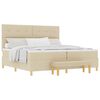 vidaXL Boxspringbett mit Matratze Creme 200 x 200 cm Stoff