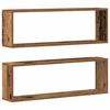vidaXL Wandregal mit Regal 2 pcs Altholz 80 x 15 x 26 cm Holzwerkstoff