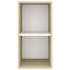 vidaXL TV-Wandschrank Sonoma-Eiche und Wei&szlig; 37x37x72 cm Holzwerkstoff