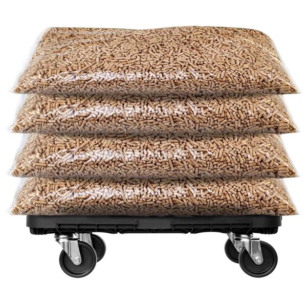 vidaXL Transportroller 3 Stk. Schwarz Polypropylen 300 kg