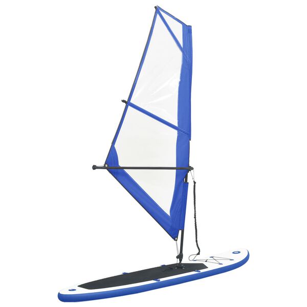 vidaXL Aufblasbares SUP-Board mit Segel Set Blau und Wei&szlig;