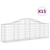 vidaXL Gabionen mit Hochbogen 15 Stk. 200x30x60/80 cm Verzinktes Eisen