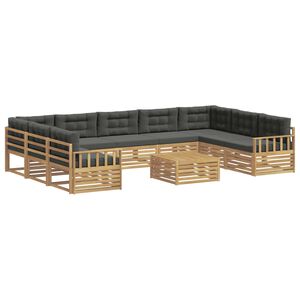 vidaXL Outdoor-Sofagarnitur 10 stk. Wei&szlig; und Anthrazit