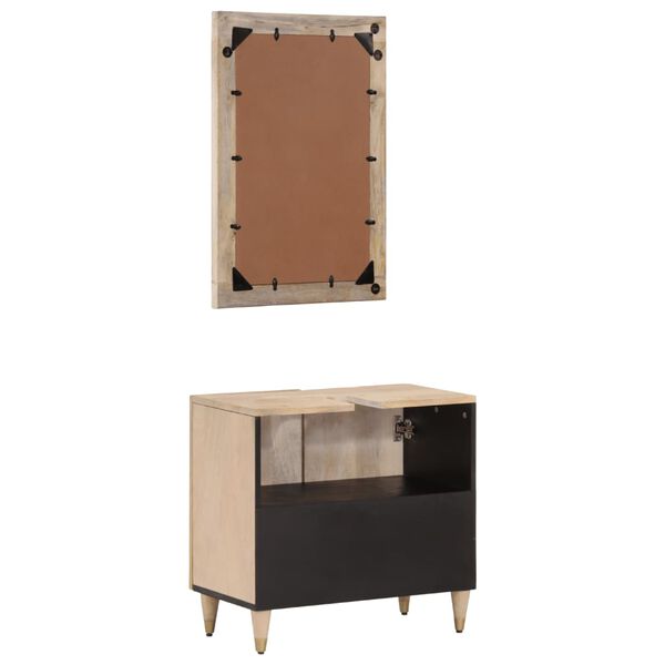 vidaXL 2-tlg. Badm&ouml;bel-Set Massivholz Mango