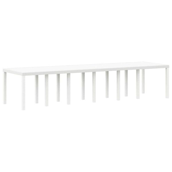 vidaXL Garten Essgruppe 15 pcs Wei&szlig; Polt Rattan