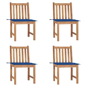 vidaXL Gartenst&uuml;hle 4 Stk. mit Kissen Massivholz Teak