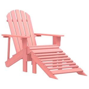 vidaXL Adirondack-Gartenstuhl mit Fu&szlig;teil Massivholz Tanne Rosa