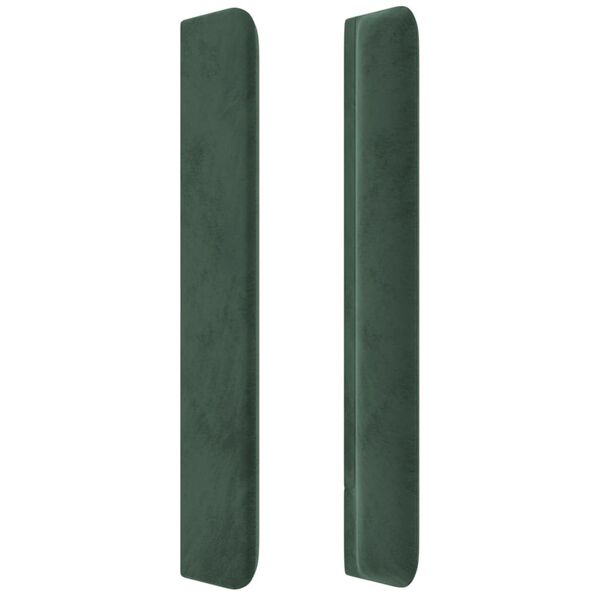 vidaXL Kopfteil mit Ohren Dunkelgr&uuml;n 183x16x118/128 cm Samt