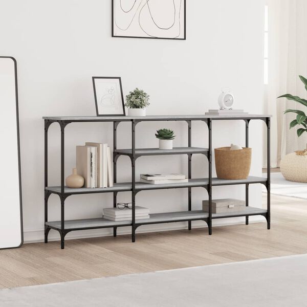 vidaXL Konsolentisch Grau Sonoma 160x29x80 cm Holzwerkstoff