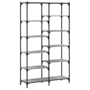 vidaXL B&uuml;cherregal Grau Sonoma 100x32x170 cm Holzwerkstoff und Eisen