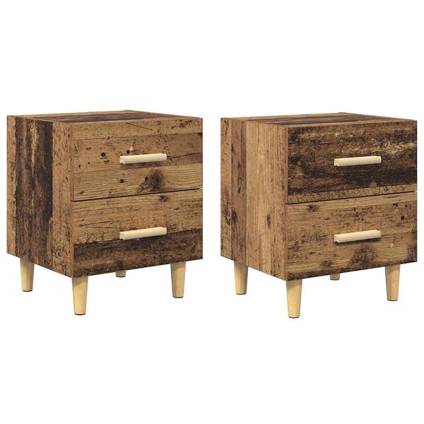 vidaXL Bettschrank 2 pcs Altholz 40 x 35 x 47,5 cm Holzwerkstoff