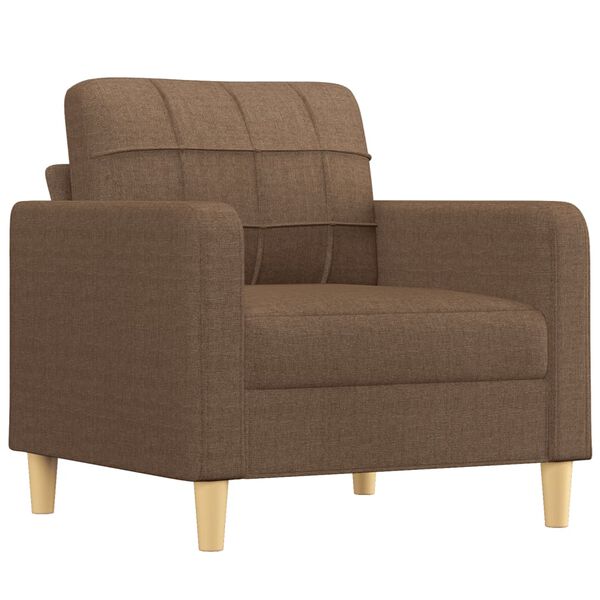 vidaXL 3-tlg. Sofagarnitur mit Kissen Braun Stoff