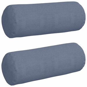 vidaXL Bolsterkissen 2 St&uuml;ck Blau &Oslash; 25 x 70 cm Cordstoff