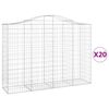vidaXL Gabionen mit Hochbogen 20Stk. 200x50x140/160cm Verzinktes Eisen