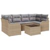 vidaXL Garten-Sofa-Set mit Kissen mit Speicher 7 pcs Beige und Grau