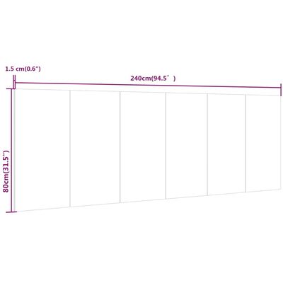 vidaXL Wand-Kopfteil Weiß 240x1,5x80 cm Holzwerkstoff