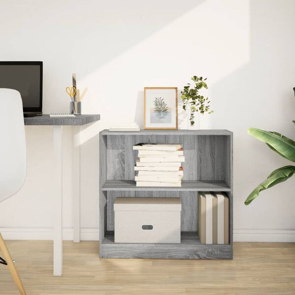 vidaXL B&uuml;cherregal Grau Sonoma 80x24x76cm Holzwerkstoff