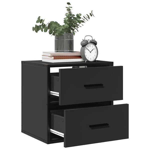 vidaXL Wand-Nachttisch Schwarz 40x31x39,5 cm