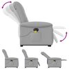 vidaXL Massagesessel mit Aufstehhilfe Elektrisch Wolkengrau Stoff