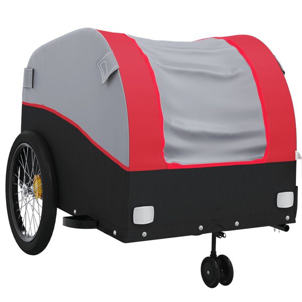 vidaXL Fahrradanh&auml;nger Schwarz und Rot 45 kg Eisen