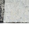 vidaXL Chindi-Teppich Handgewebt Leder 80x160 cm Hellgrau Schwarz