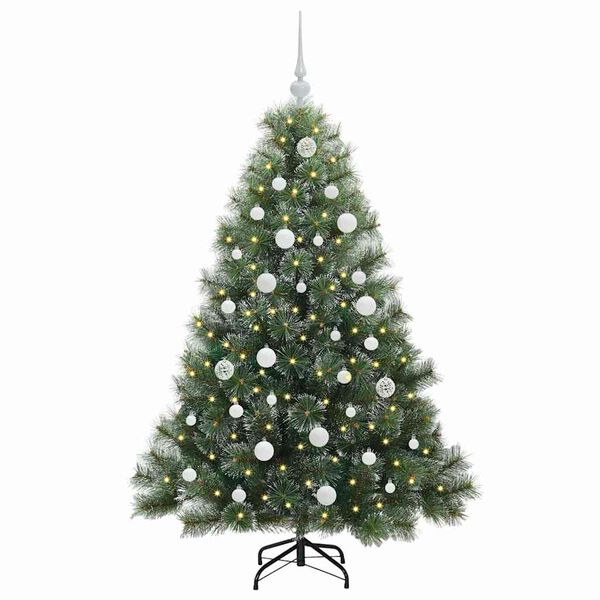 vidaXL K&uuml;nstlicher Weihnachtsbaum mit 150 LEDs Gr&uuml;n 150 cm PE und PVC