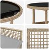 vidaXL Garten Essgruppe 3 pcs Beige Poly Rattan