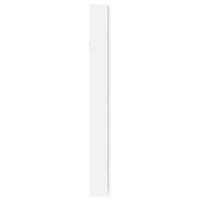 vidaXL Schmuckschrank mit Spiegel Wandmontage Weiß 37,5x10x90 cm