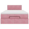vidaXL Ottomane Bett mit Matratze & LEDs Rosa 120x190 cm Samt