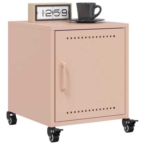 vidaXL Nachttisch Rosa 36x38,5x43,5 cm Stahl