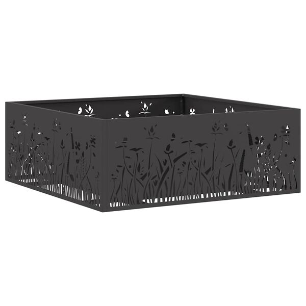 vidaXL Feuerstelle Schwarz 80 x 80 x 30 cm Stahl