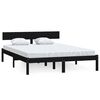 vidaXL Massivholzbett Schwarz Kiefer 140x190 cm